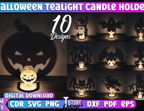 Paquete De Portavelas De Te Para Halloween 2 Creativo Digital